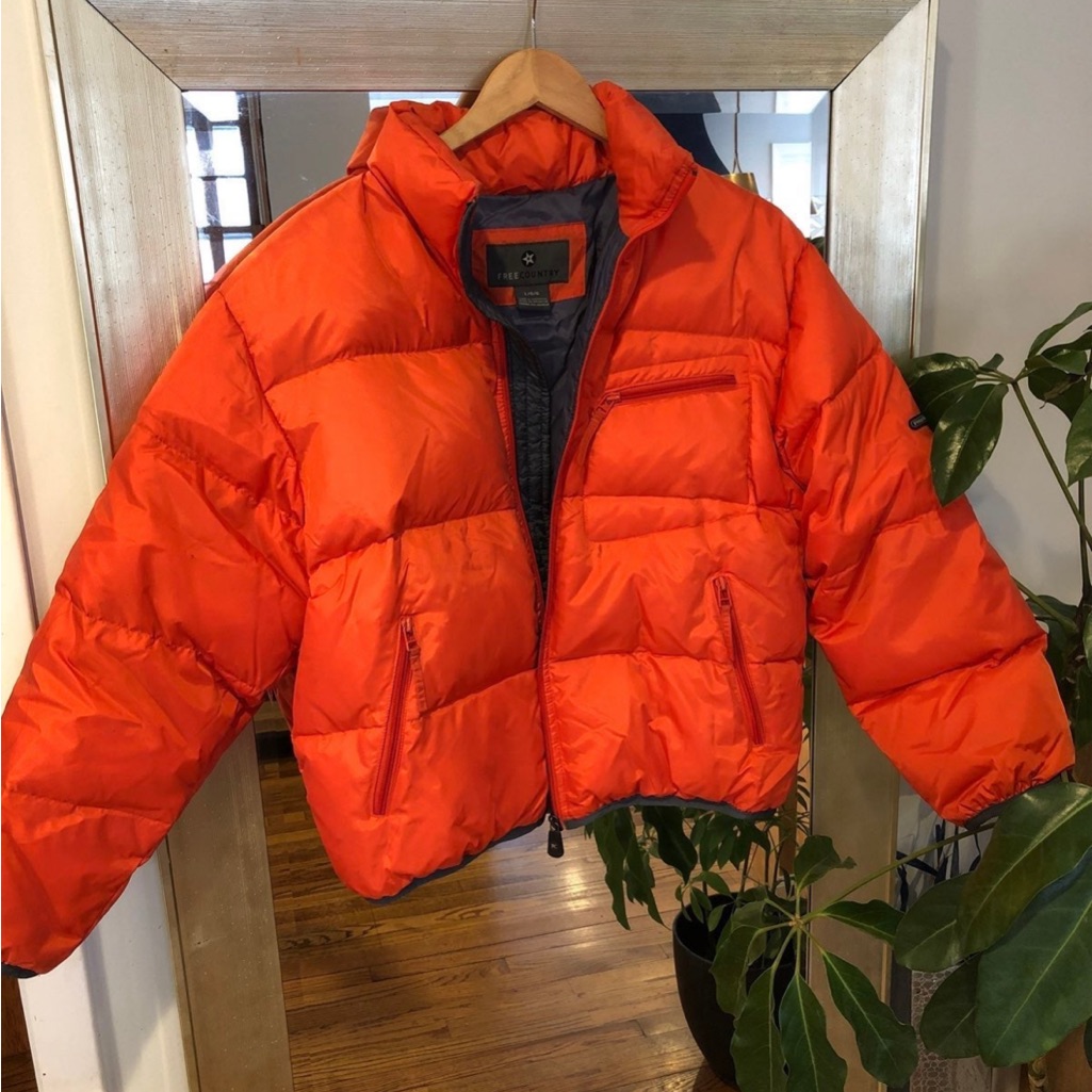 Orange Puffer Free Country Brand Worn Handful Times Like Brand New Large